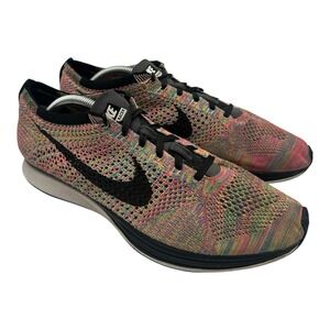 Nike Flyknit Racer Shoes Mens 12 Rainbow Multicolor Running Sneakers 526628-004
